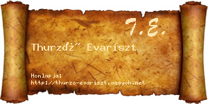 Thurzó Evariszt névjegykártya